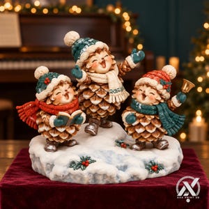 figura decorativa STL — piña — Pinecone Choir Sculpture