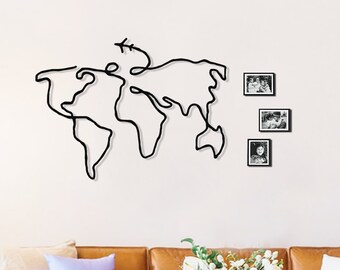 World map wall art - Weltkarte holz, World Map, Metal World Map, Large Travel Decor, Housewarming gift,World map wall,World map wall hanging