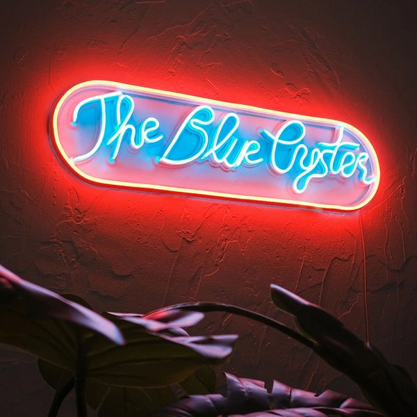 The Blue Oyster Neon Sign - Neon Wall Art, Neon Wall Decor, Home Decor, Anniversary Gifts, Bedroom Neon Sign, Neon sign wall decor, Gifts