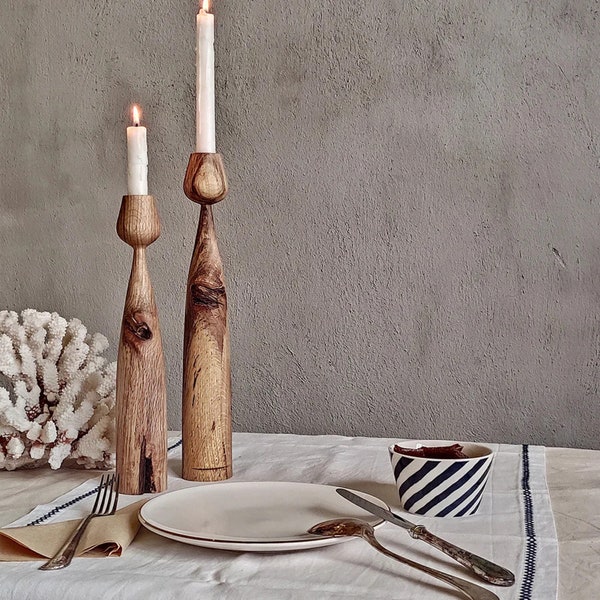 Wooden Candlesticks Etsy