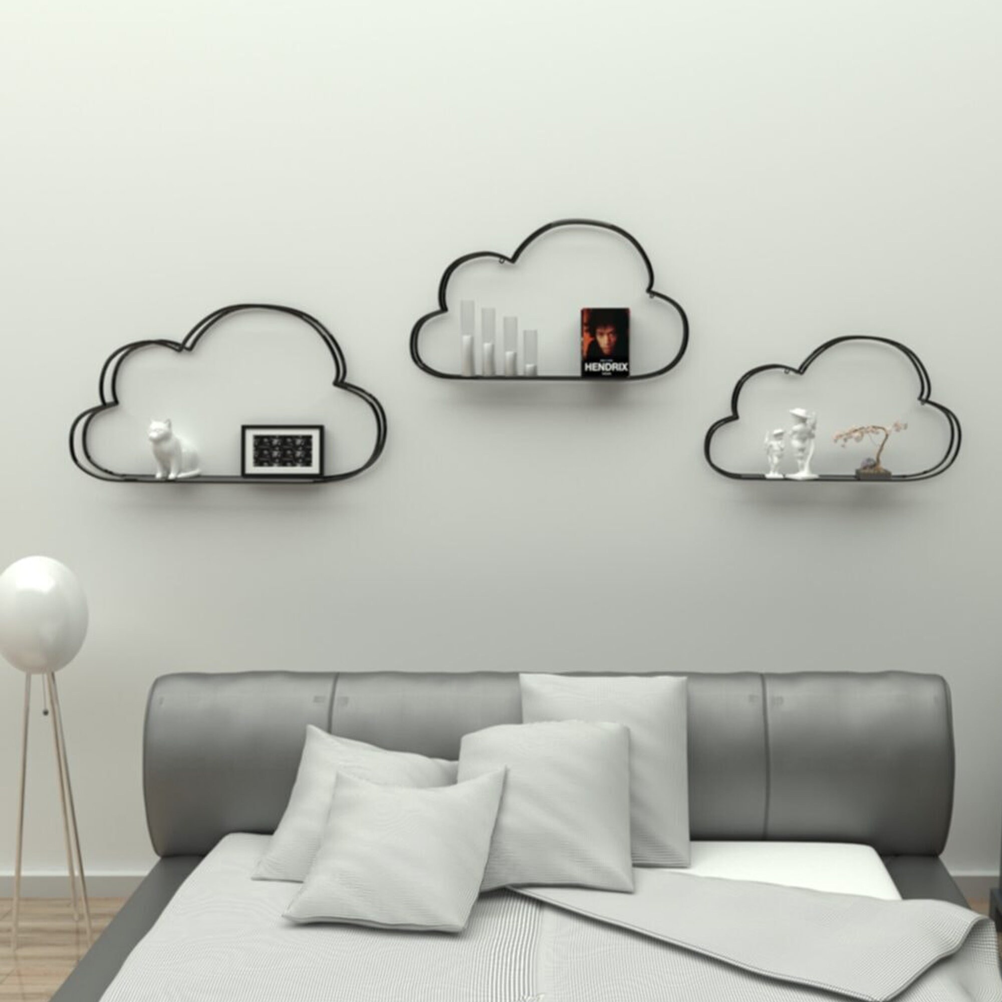 3 Cloud Metal Shelf Home Decoration Self Decor Etsy