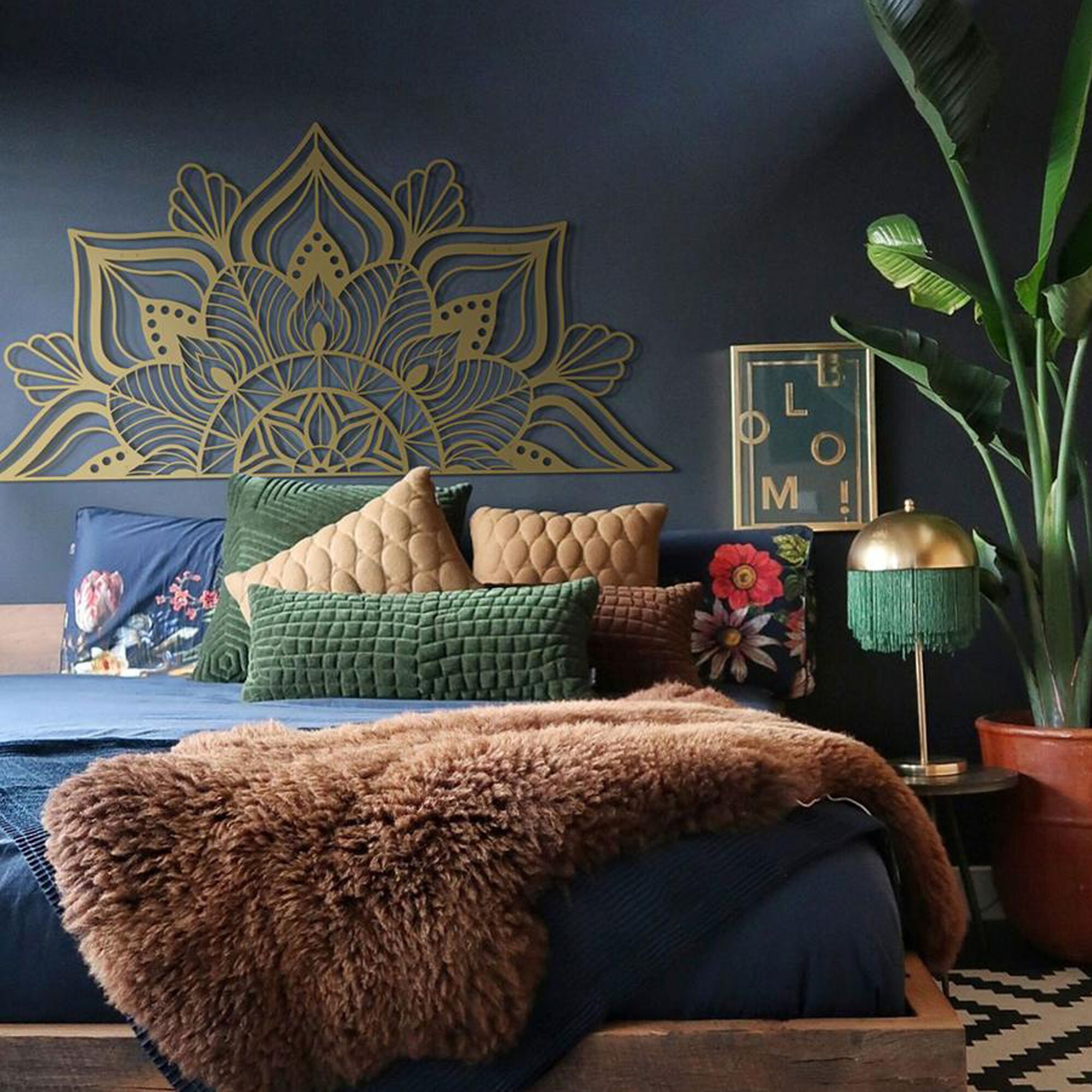 XL GOLD Metal Mandala Decor Metal Mandala Wall Art Bohemian Etsy