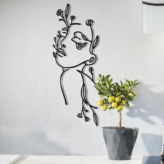 Woman Face Metal Wall Art, Unique Wall Decor, Abstract Wall Art, Wall  Hangings, Metal Line Art, Modern Home Decor, Wall Sculpture Artwork 