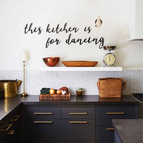 This Kitchen Is For Dancing - Metallwandkunst, , Metallwanddekoration, Metallwandbuchstaben, Küchenwandkunst, Küchenwanddekoration,