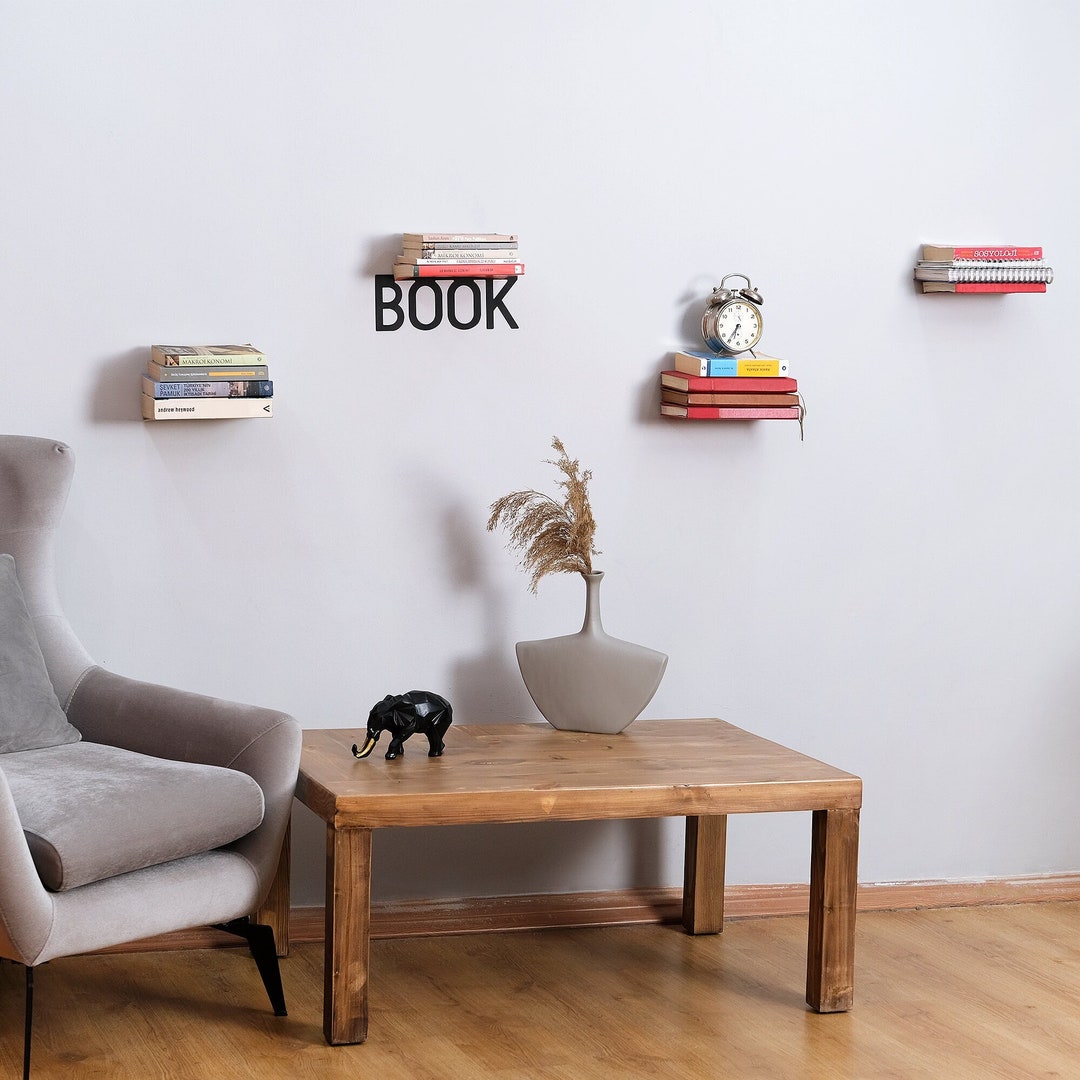 Invisible Book Shelf Hidden Wall Mounted Book Storage Etsy Canada