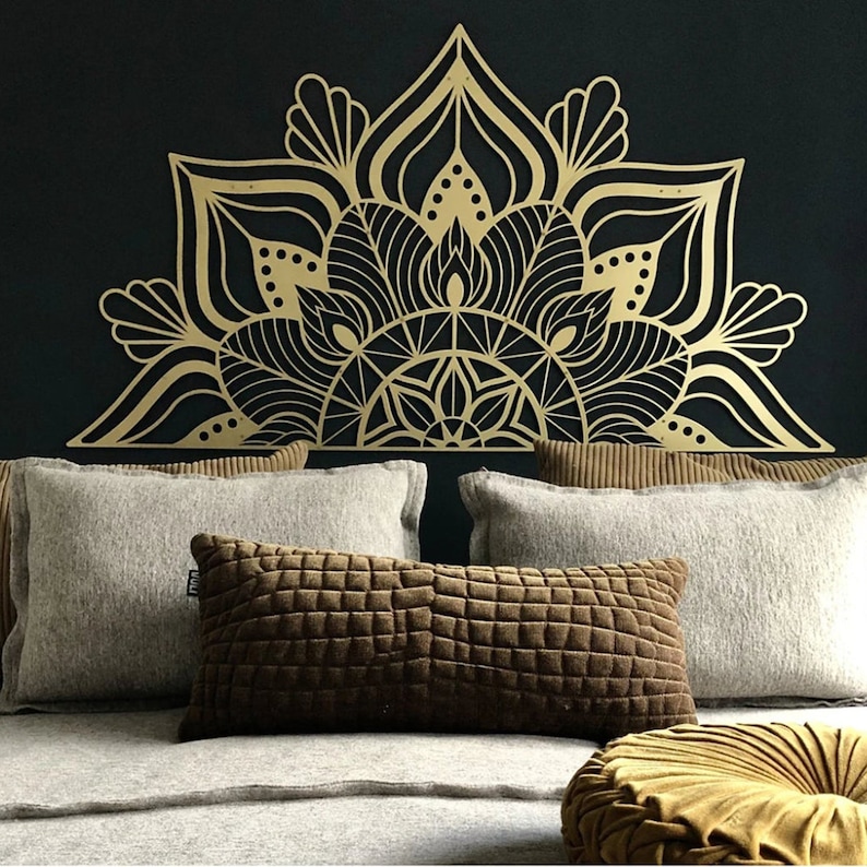 XL GOLD Metal Mandala Decor Metal Mandala Wall Art Bohemian Etsy