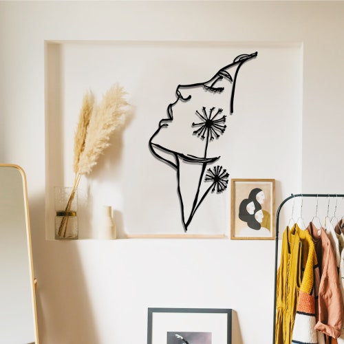 Minimalist Line Art Metal Wall Decor Metal Wall Art Home Etsy