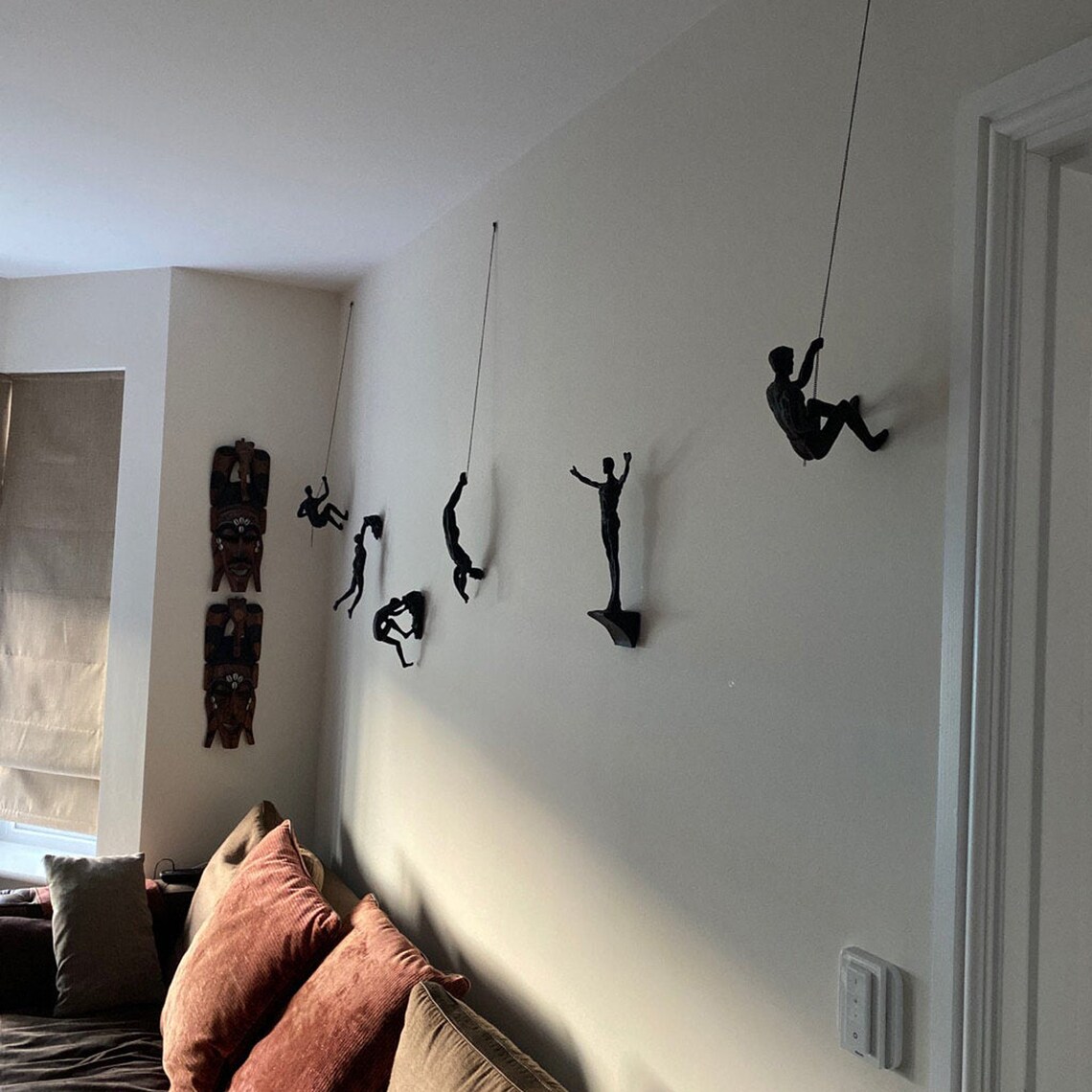 Large x6 Climbing Man Wall Sculpture Climbing Adventurer Etsy