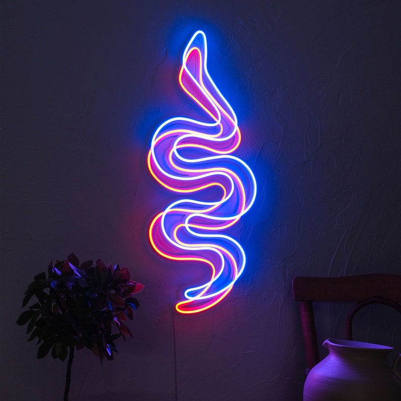 Snake Neon Wall Sign Neon Wall Art Neon Wall Decor Home Etsy