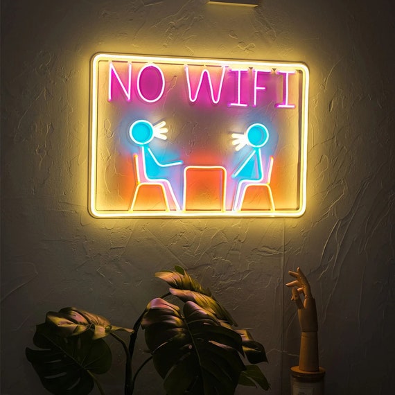 No Wifi Neon Sign Neon Sign Led Neon Sign Wall Decor Home Decor