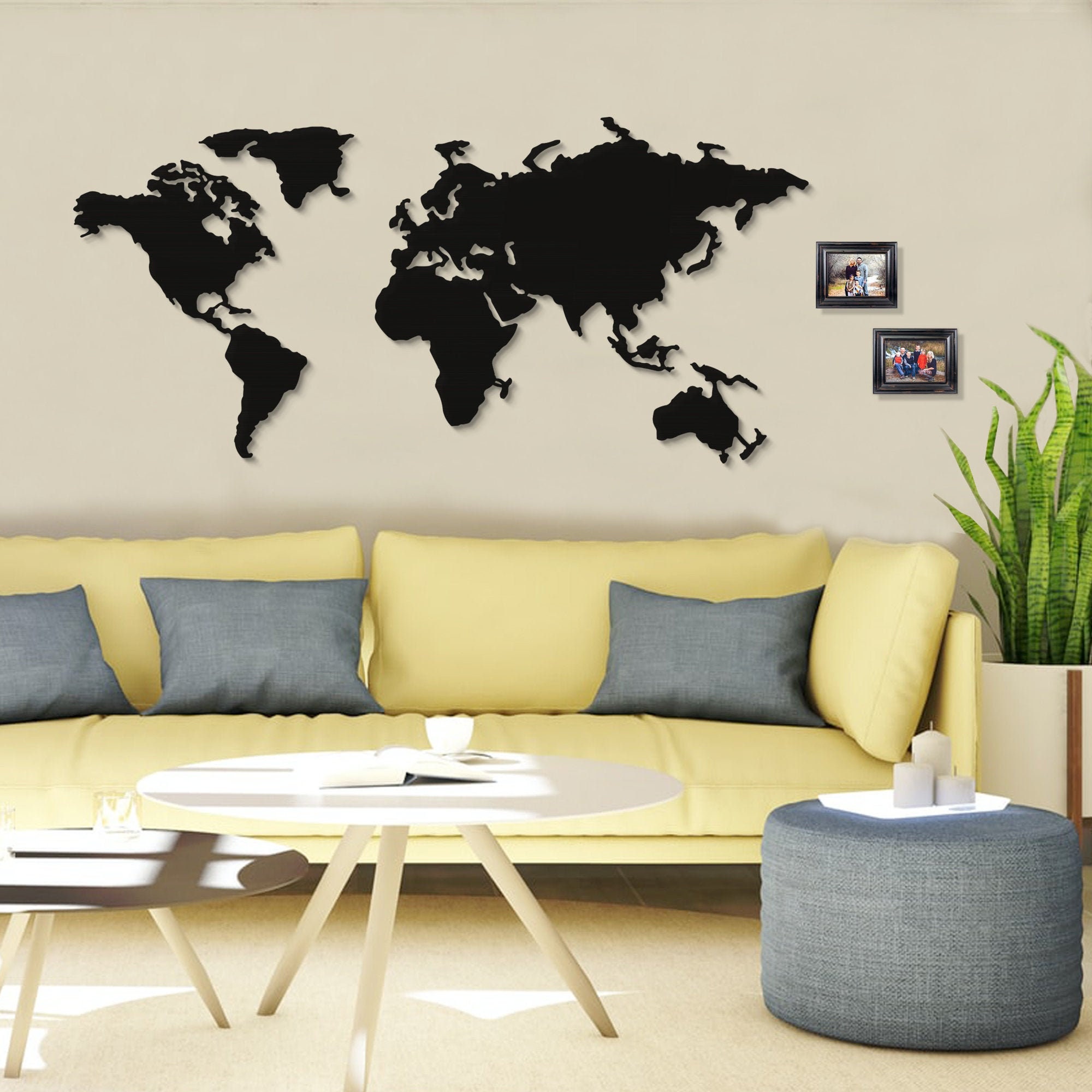 Metal World Map Metal Wall Decor Metal Wall Art Steel World Etsy