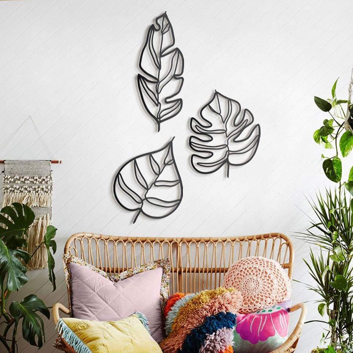 Metal Leaf Wall Art Metal Wall Decor Leaves Wall Decor Etsy