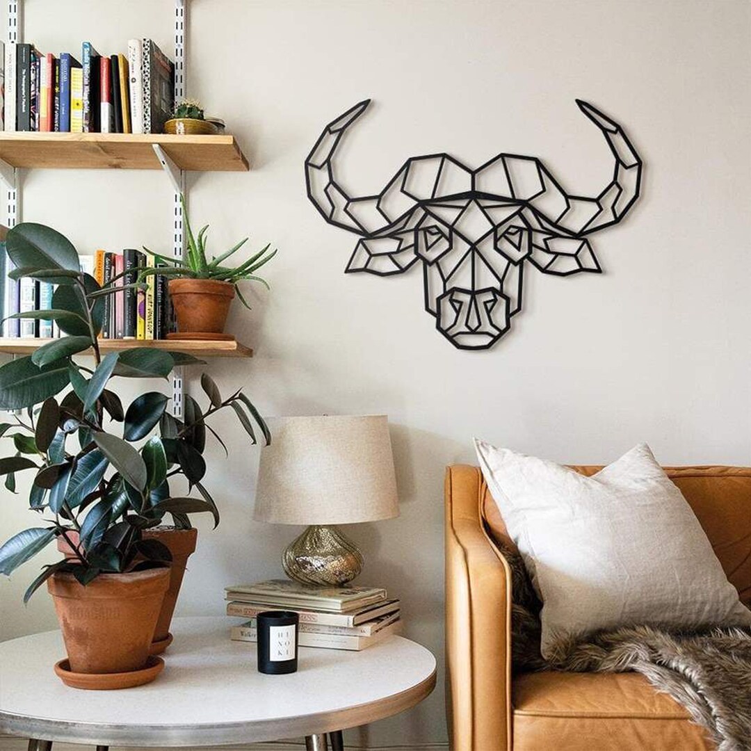 Bull Head Metal Wall Decor Metal Wall Art Metal Signmetal Etsy