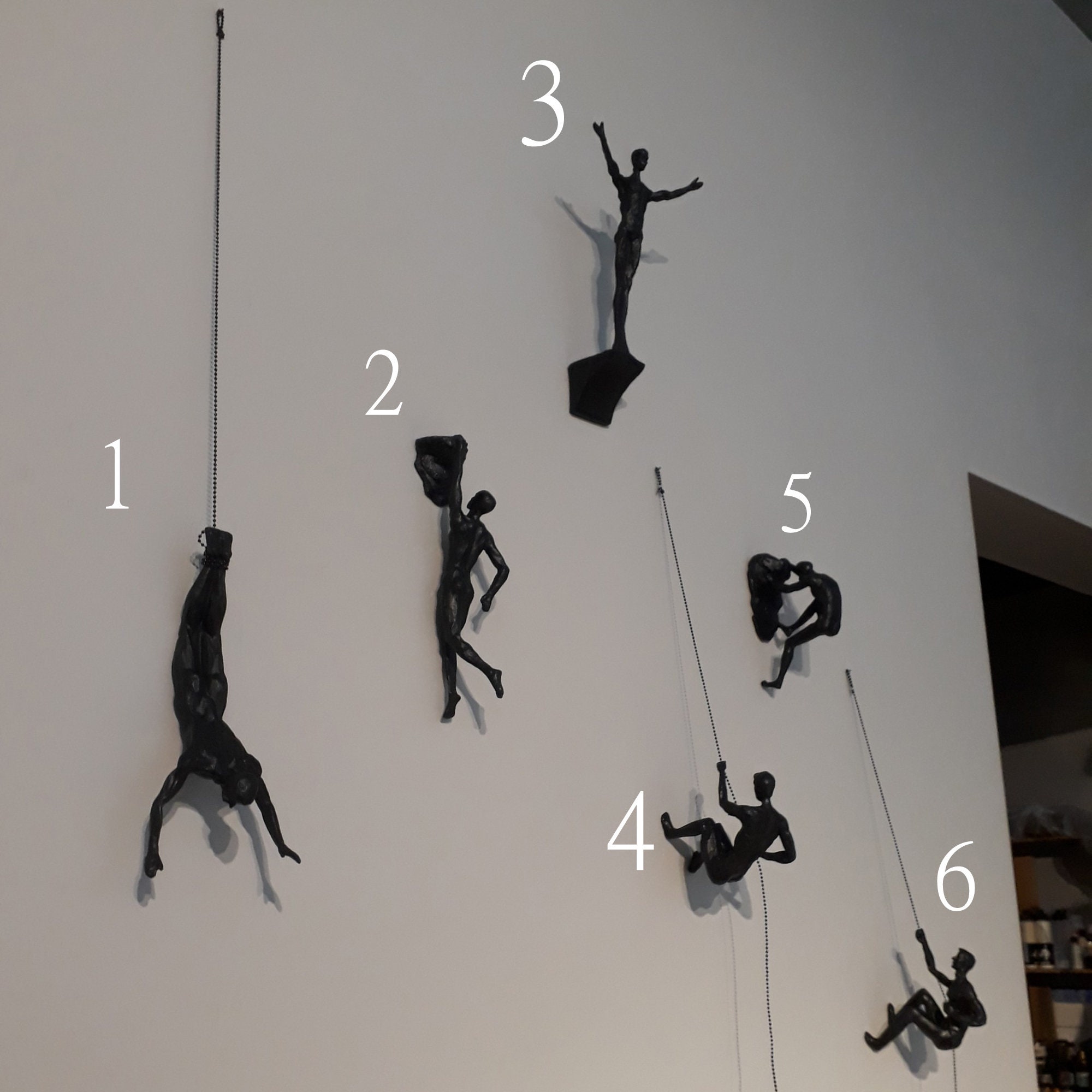 Large x6 Climbing Man Wall Sculpture Climbing Adventurer