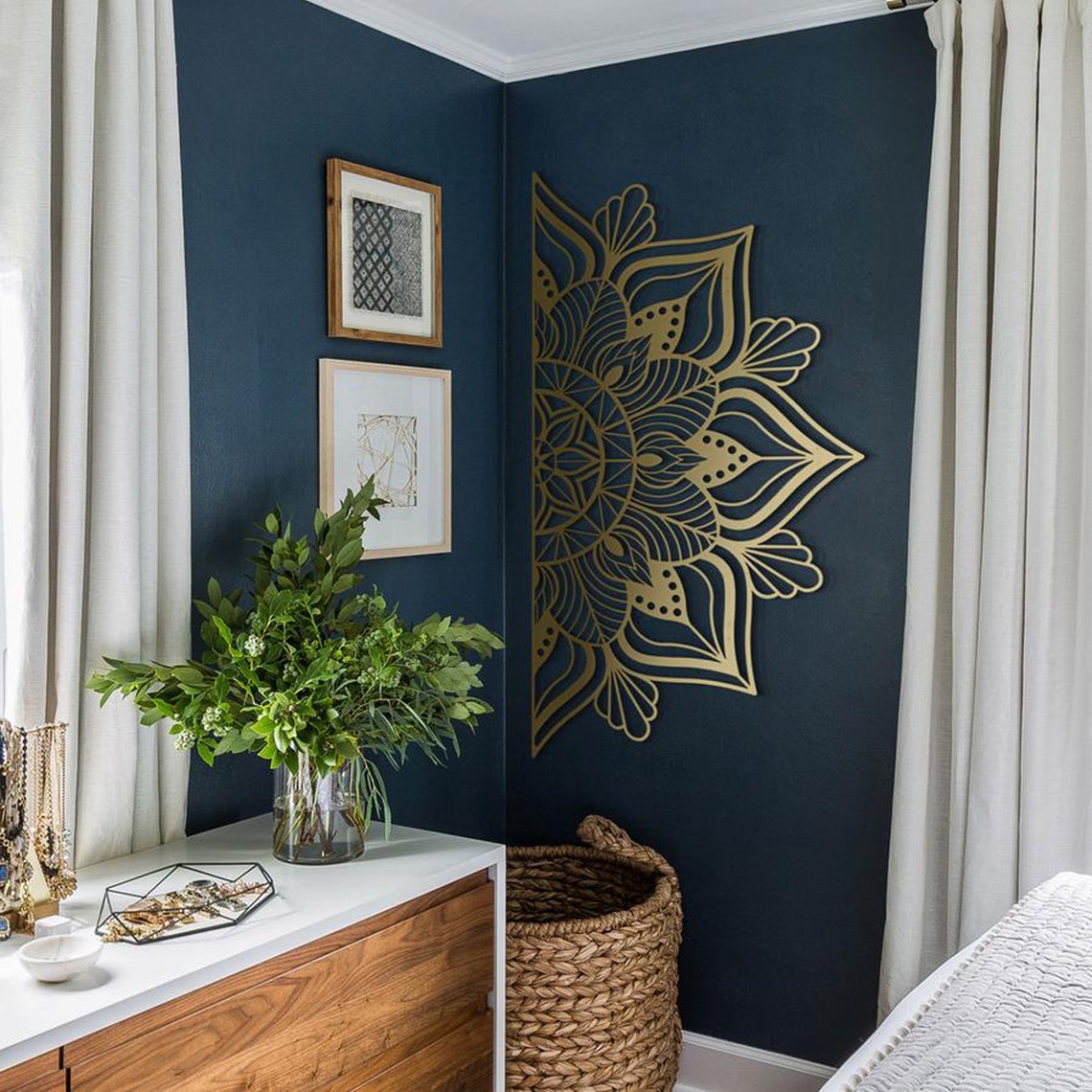 XL GOLD Metal Mandala Decor Metal Mandala Wall Art Bohemian Etsy