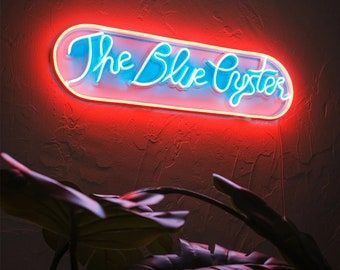 The Blue Oyster Neon Sign Neon Wall Art Neon Wall Decor - Etsy