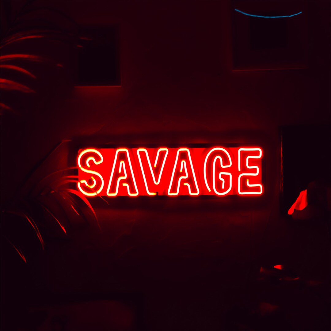 SAVAGE Neon Sign Wall Decor Neon Wall Art, Neon Wall Decor, Led Neon