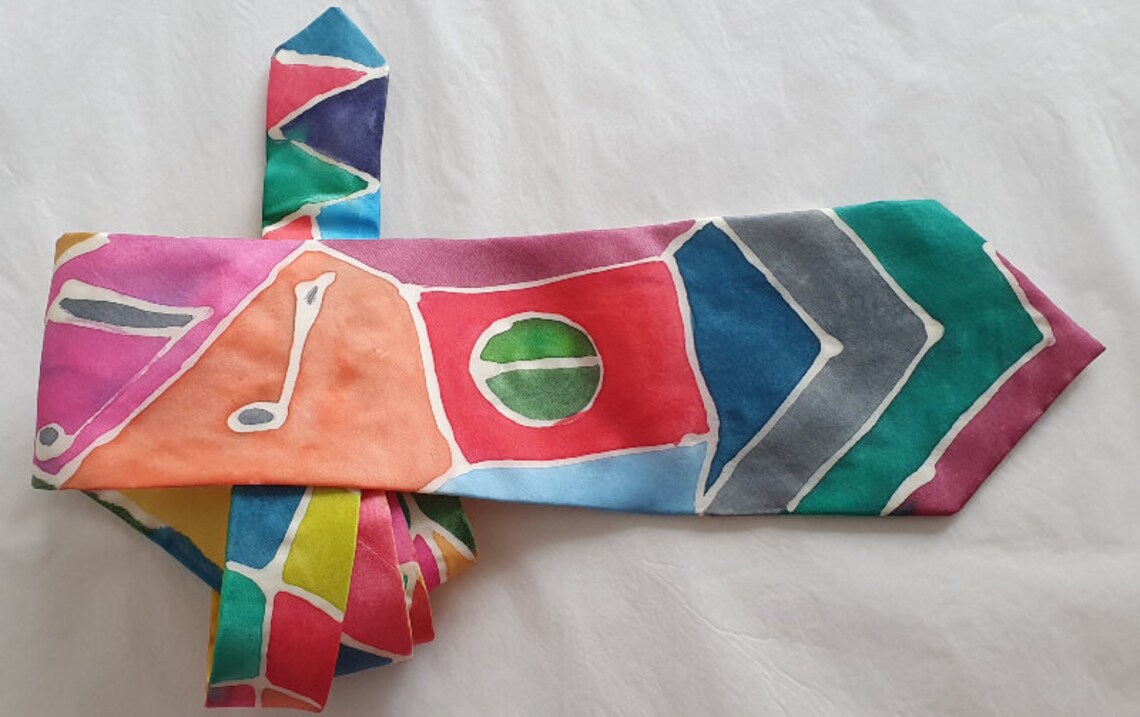 Handpainted natural silk ties Etsy