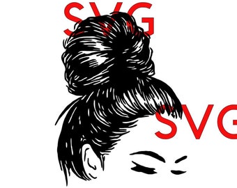 Download Free Messy Bun Svg Etsy SVG Cut Files