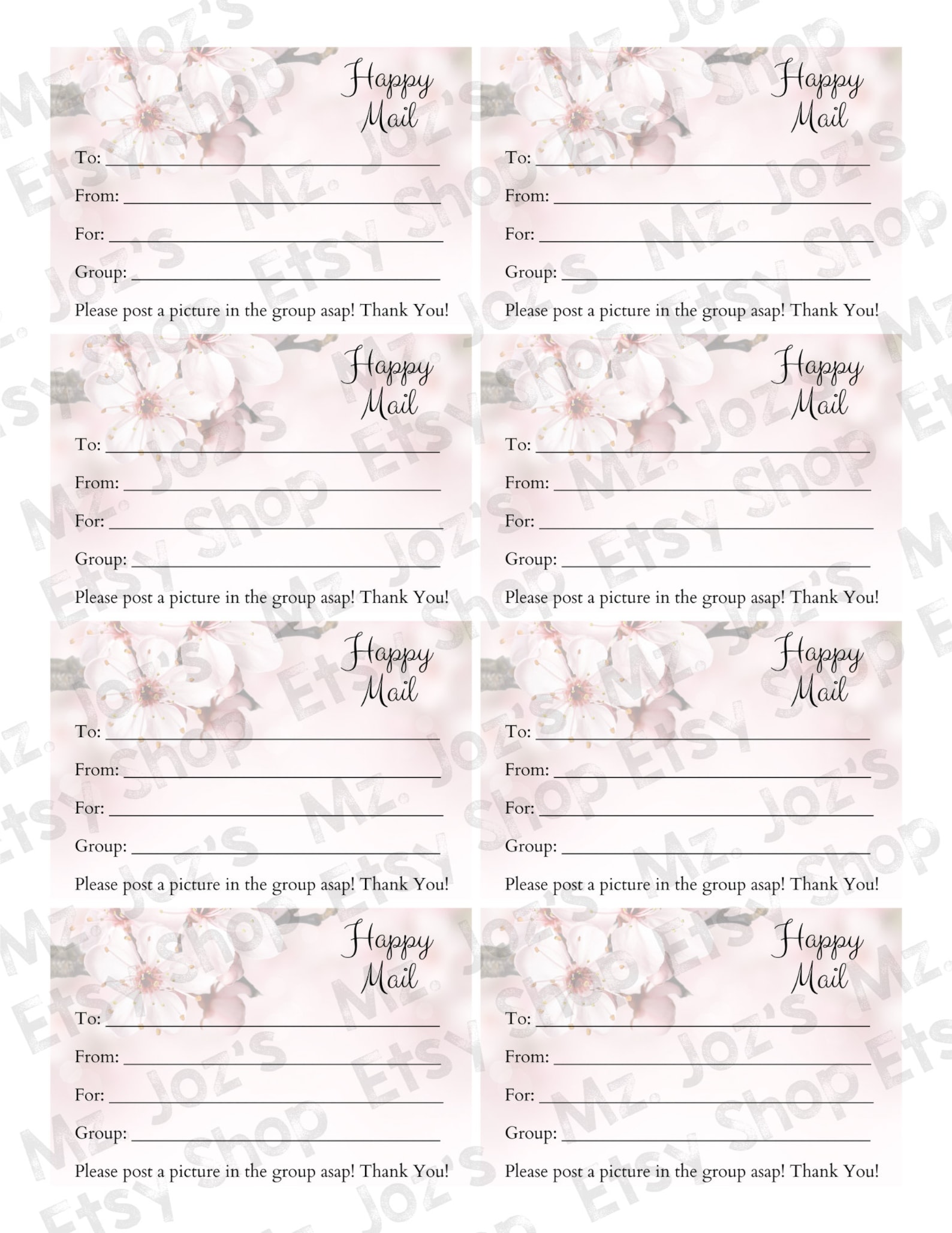 Swap Inserts, Happy Mail, Print and Cut, Digital File, Printable ...