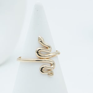 Handmade Snake Ring, 14K Real Gold Dainty Wrap Around Serpent Ring for Women,  Snake Statement Ring, Gold Snake Jewelry, Chrsitmas Gifts