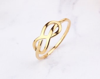 Infinity Knot Ring in 14K Solid Gold, Gold Knot Ring, Infinity Ring,Forever Love Knot Ring,Minimalist Ring, Love Knot Ring,Mothers Day Gifts