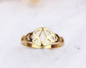 14K Solid Gold Celtic Knot Ring, Celtic Knot Gold Jewelry, Infinity Knot Love Knot Ring, Celtic Ring, Gift for her, Christmas Gifts
