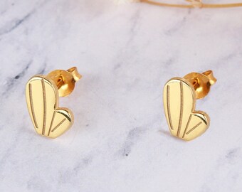 14K Gold Kaktus Ohrstecker: Wüstenschmuck Valentinstag Geschenk
