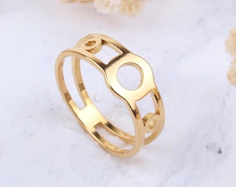 14K Solid Gold Eternity Circle Ring, Dainty Gold Ring, 14K Gold Open Circle Ring, Gold round ring,Geometric Ring, Mothers Day Gifts