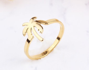Handmade Sterling Silver Palm Tree Ring, Summer Jewelry Valentines Day Gift