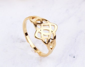 14K Solid Gold Celtic Knot Ring,Gold Celtic Endless Knot Ring,Infinity Irish Knot ,Celtic Love Knot Ring,, Celtic Ring, Mothers Day Gifts