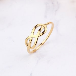 Infinity Knot Ring in 14K Solid Gold, Gold Knot Ring, Infinity Ring,Forever Love Knot Ring,Minimalist Ring, Love Knot Ring, Christmas Gifts