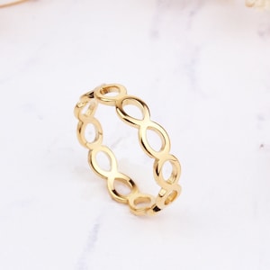14K Solid Gold Infinity Ring, Eternity Ring, Dainty Gold Ring, Simple Ring,Stacking Ring,Eternity Band, Infinity Band, Christmas Gifts