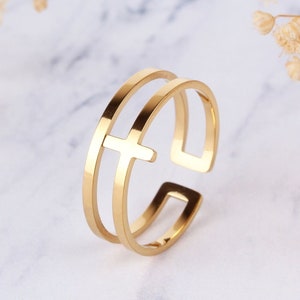 14K Solid Gold Cross Ring Cross Ring 14K Solid Gold religious Rings gold Cross Rings Religion Jewelry Christmas Gifts Etsy Canada