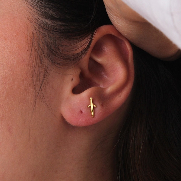 Knife Stud Earrings Etsy