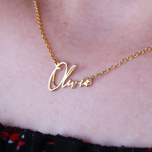 14K Real Solid Gold Name Necklace, Custom Name Necklace, Dainty Gold Name Necklace,Personalized Name Necklace,Mothers day gift ,Gift for her