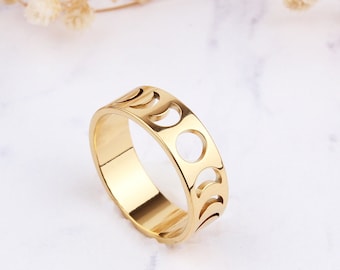 Moon phase ring gold deals