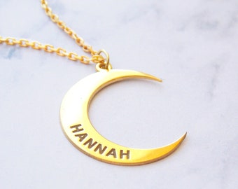 14K Solid Gold Necklace / Moon Necklace,Crescent Necklace,Gold Moon Necklace-Crescent Moon Jewelry/Dainty Moon Necklace,Mothers Day Gifts
