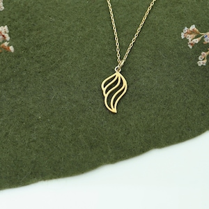 Tiny Gold Angel Wing Charm, 14K Solid Gold Necklace, Real Gold Wing Necklace, Angel Jewelry,Delicate Wing, Wing Charm, Christmas Gifts