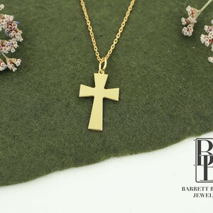 14K Solid Gold Kreuz Halskette, Echtes Gold Kreuz Anhänger, Zierliche Kreuz Halskette, Schutzengel Religiöser Schmuck, Kruzifix Weihnachtsgeschenke