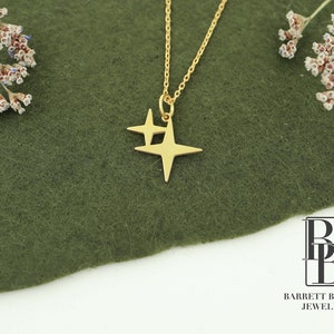 14k Solid Gold Northern Star Necklace, North Star Pendant, Dainty Polar Star Charm Necklace, Real Gold NorthStar Jewelry, Christmas Gifts
