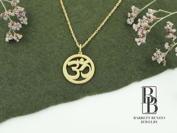 Buy 14K Solid Gold Om Pendant, Ohm Necklace, Spiritual Gift,yoga 
