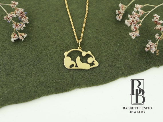 Panda Necklace Gold, Panda Head Pendant, Wild Animal Necklace, Animal –  Simple Reminders