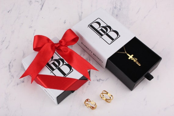 Playboy Necklace in 14K Solid Gold, Bold Pendant, Bunny Jewelry