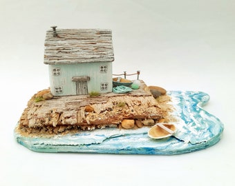 Fisherman's Cove Handmade Coastal Cottage Driftwood Home Gift