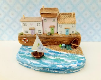 Fisherman's Cove Handmade Coastal Driftwood Cottages Home Gift