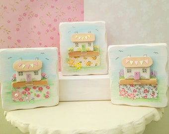 Handmade Spring Cottages Wooden Hanging Decorations Home Gifts