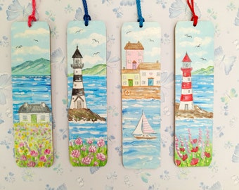 Original Hand Painted Wooden Coastal Bookmarks Home Gifts