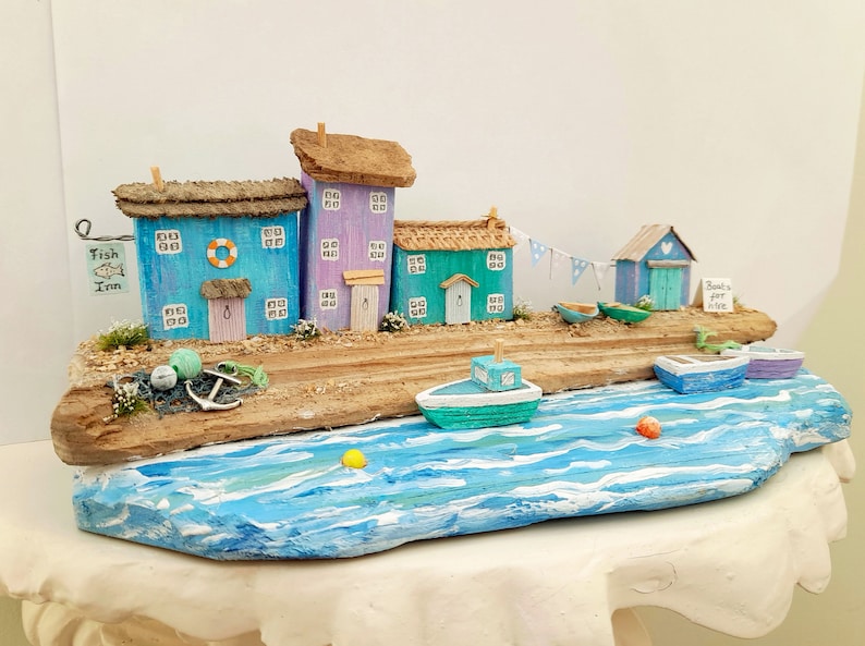 Peacock Bay Handmade Coastal Driftwood Scene Home Gift image 2