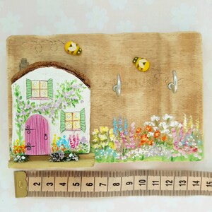 Fairytale Cottage Handmade Small Wooden Jewellery/Key Hooks Home Gift image 3